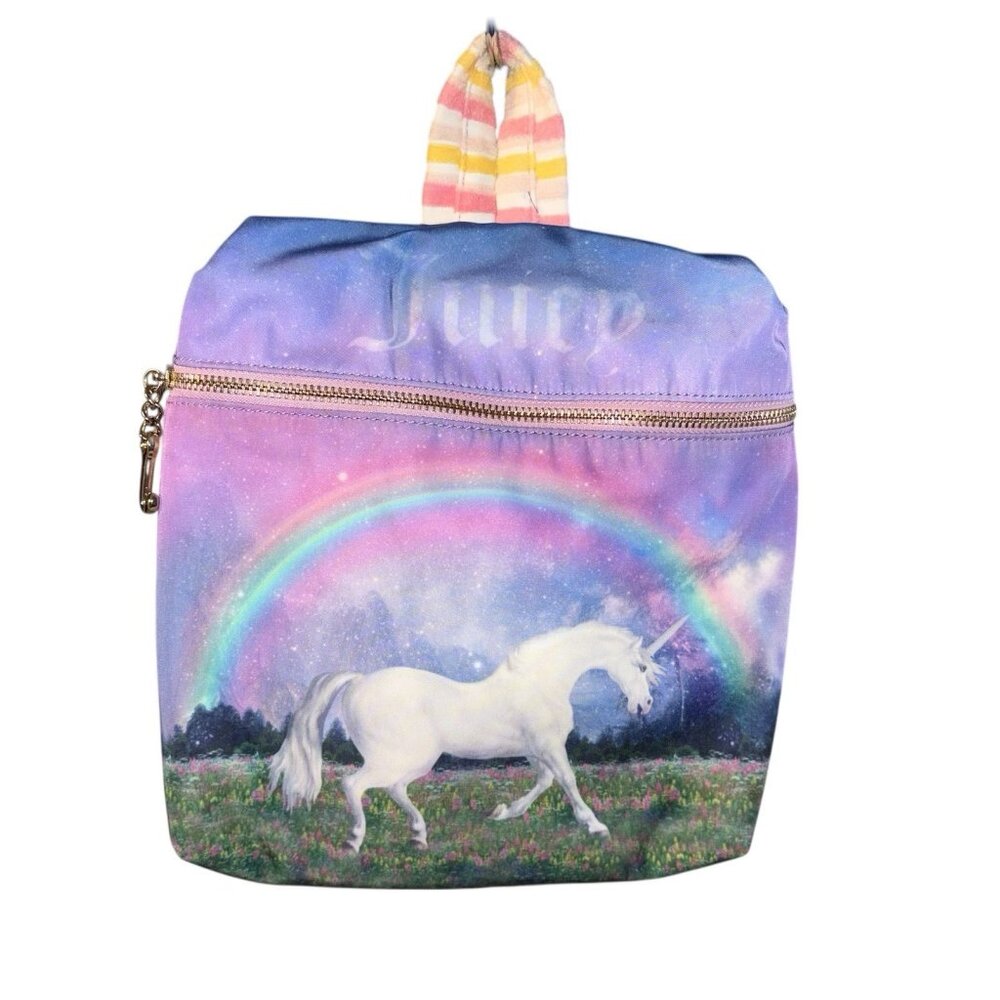 Juicy Couture Backpack Unicorn Spell Out Logo Gold Hardware Rare